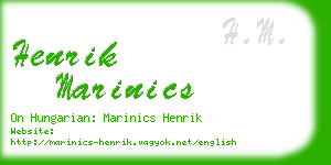 henrik marinics business card